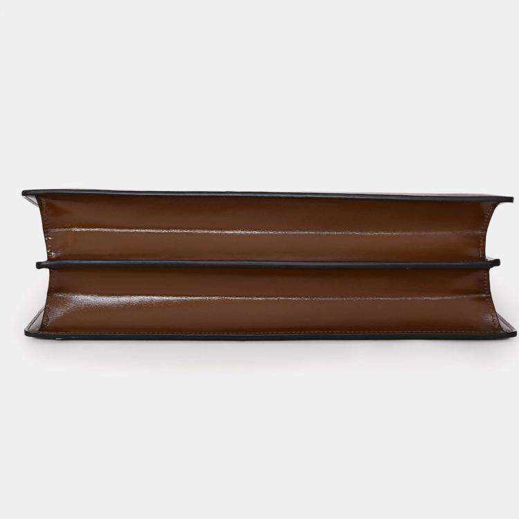 Pre Owned Celine 2017 Brown Leather Medium Clasp Bag