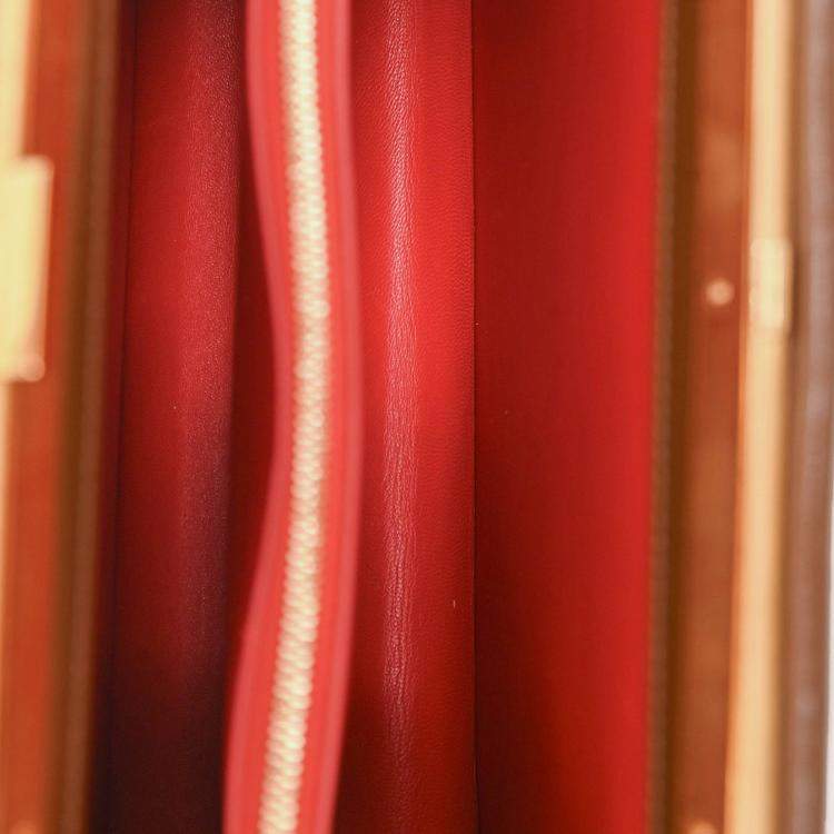 Pre Owned Celine 2017 Brown Leather Medium Clasp Bag