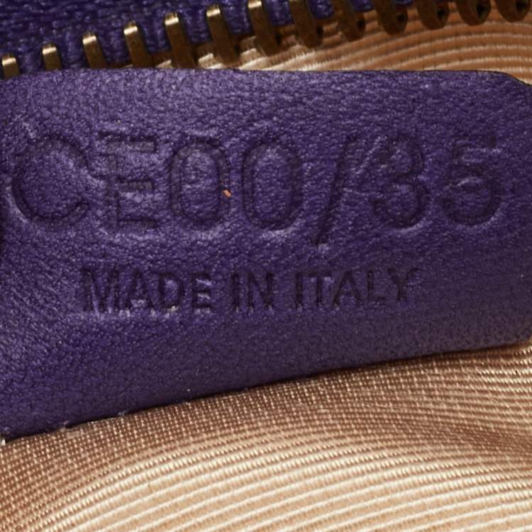 Pre Owned Celine Vintage Purple Leather Satchel