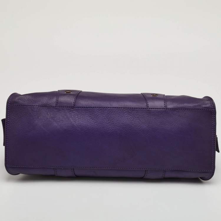 Pre Owned Celine Vintage Purple Leather Satchel