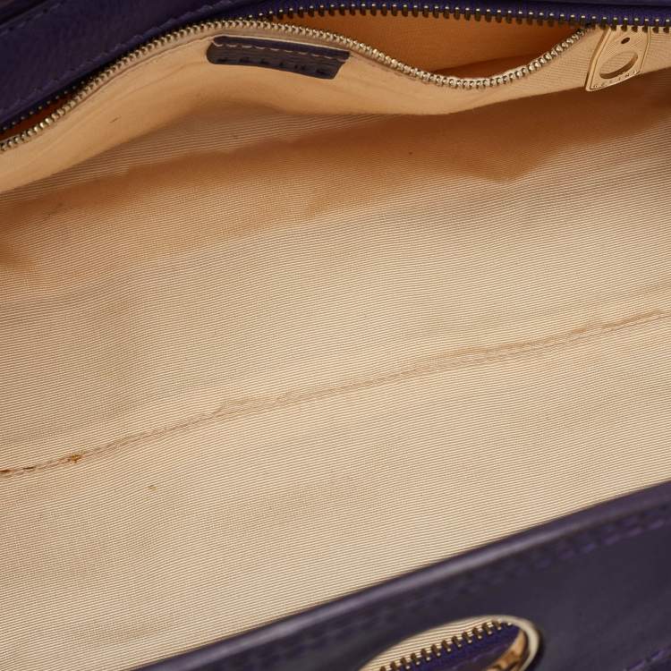Pre Owned Celine Vintage Purple Leather Satchel
