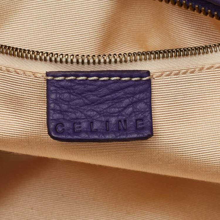 Pre Owned Celine Vintage Purple Leather Satchel