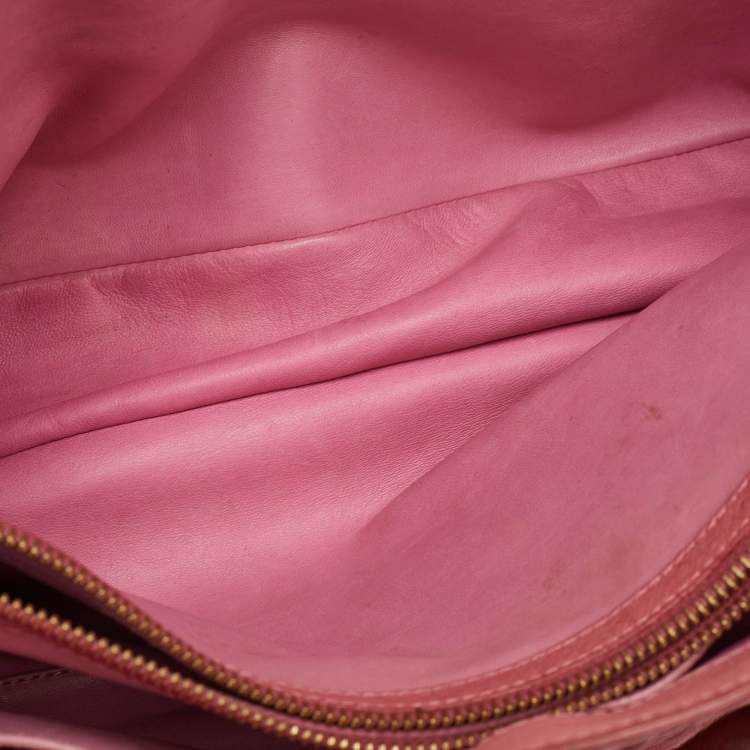 Pre Owned Celine Boogie Pink Ostrich Tote