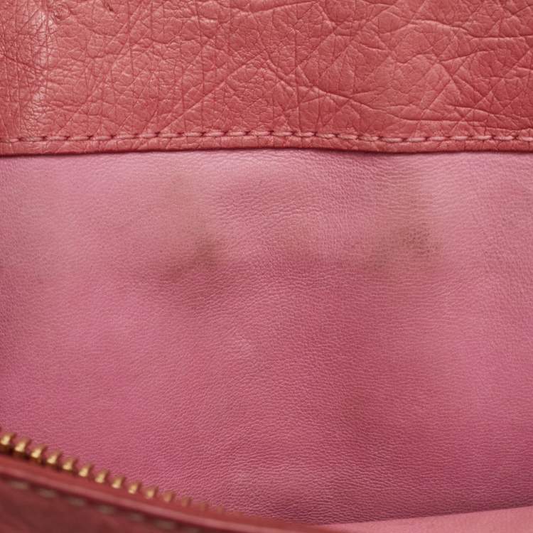 Pre Owned Celine Boogie Pink Ostrich Tote