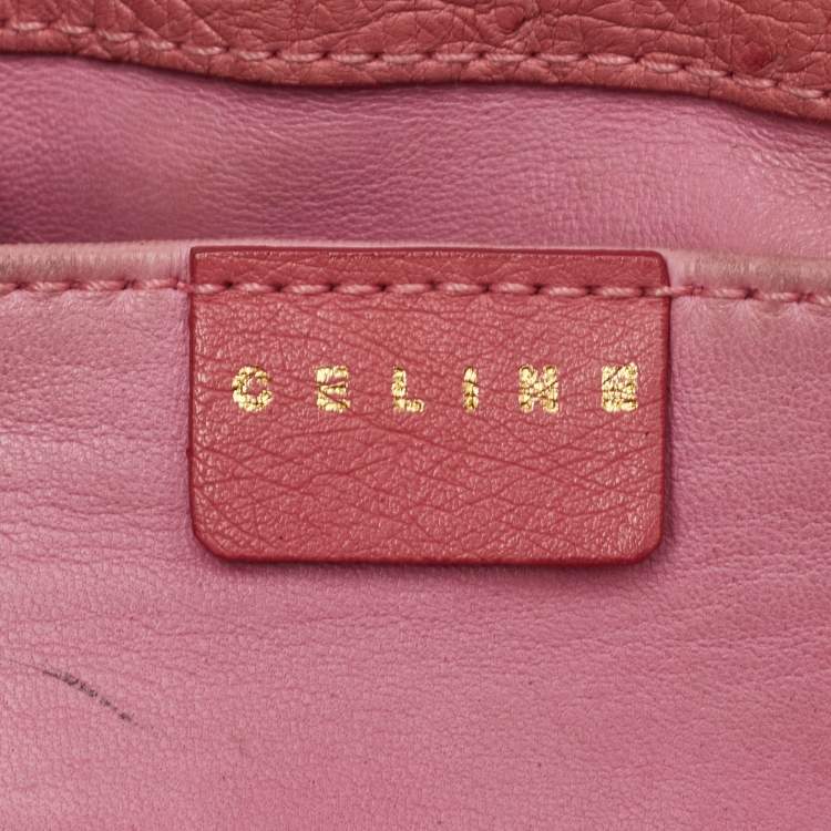 Pre Owned Celine Boogie Pink Ostrich Tote