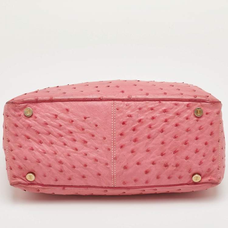 Pre Owned Celine Boogie Pink Ostrich Tote