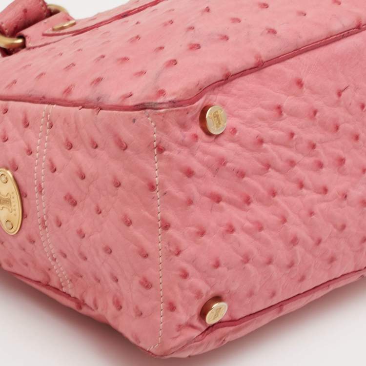 Pre Owned Celine Boogie Pink Ostrich Tote