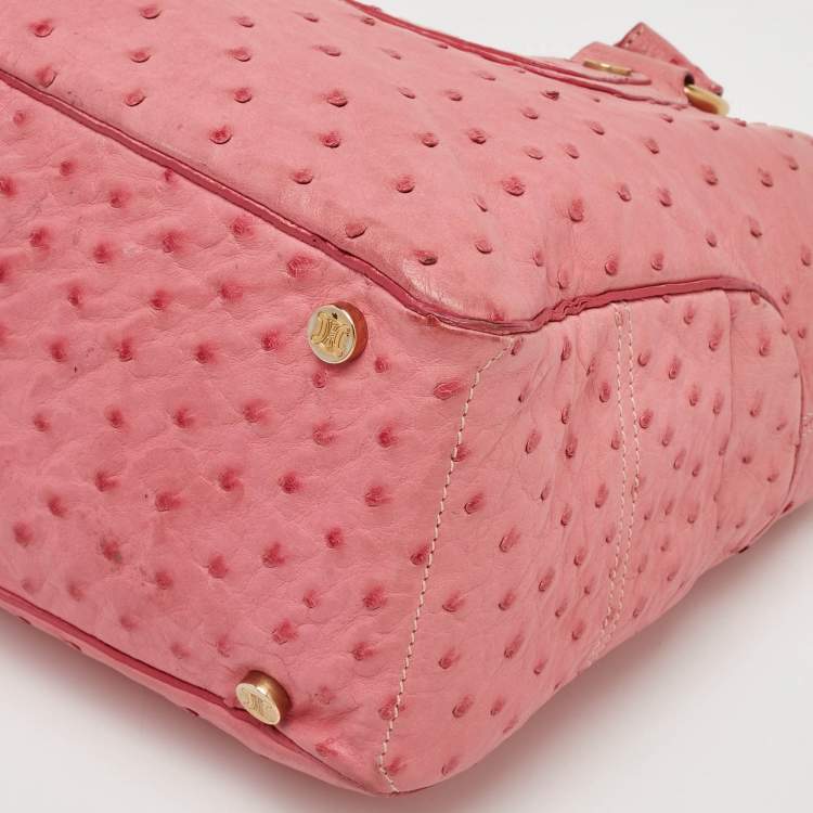 Pre Owned Celine Boogie Pink Ostrich Tote