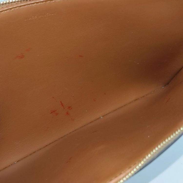 Pre Owned Celine Beige Brown Fabric and Leather Triumph Clutch