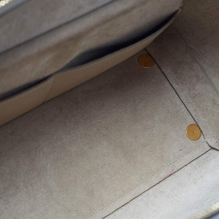 Pre Owned Celine Belt Mini Beige Leather Top Handle Bag