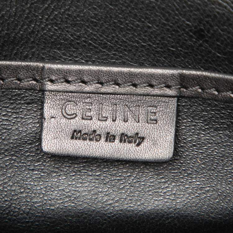 Pre Owned Celine Black White Nano Bicolor Canvas and Leather Luggage Tote