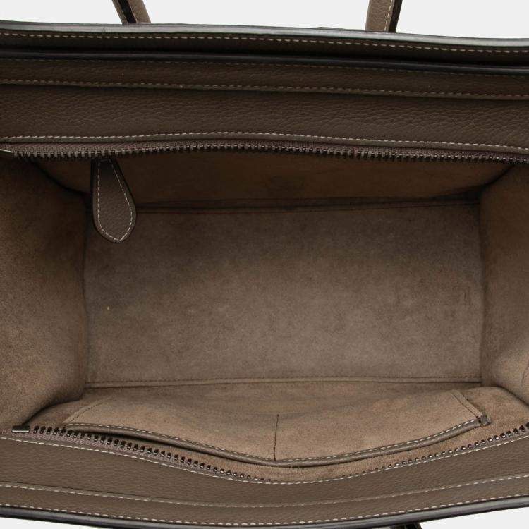 Pre Owned Celine Brown Micro Leather Luggage Tote