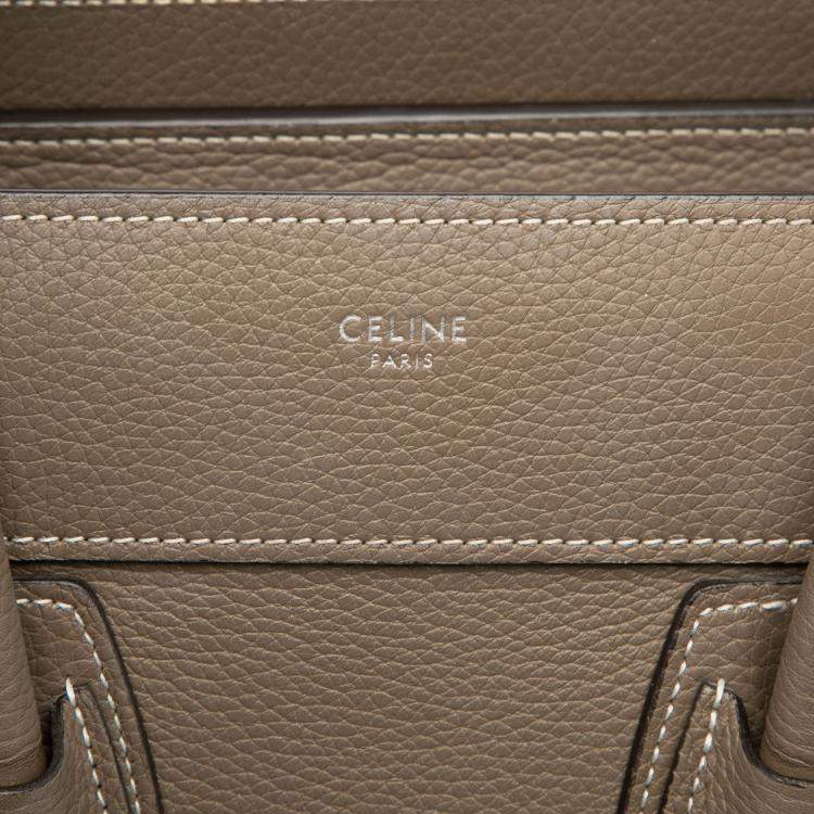 Pre Owned Celine Brown Micro Leather Luggage Tote