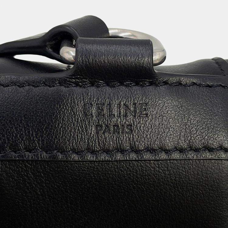 Pre Owned Celine Etoile Star-Shaped Shoulder Bag Black Smooth Calf Leather Size Small