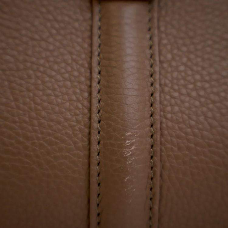 Pre Owned Celine Brown Medium Leather Classique 16 Top Handle Bag