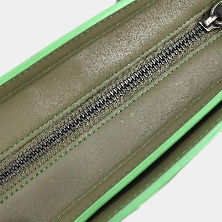 Pre Owned Celine Green Leather Nano Luggage Tote Bag