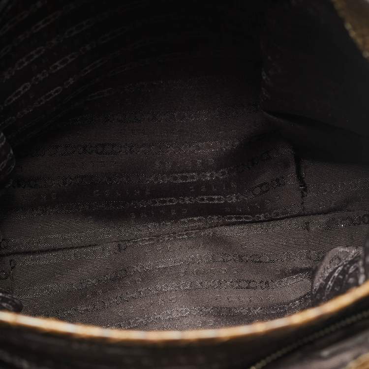 Pre Owned Celine Charm Olive Green Python Tote