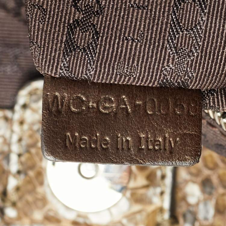 Pre Owned Celine Charm Olive Green Python Tote