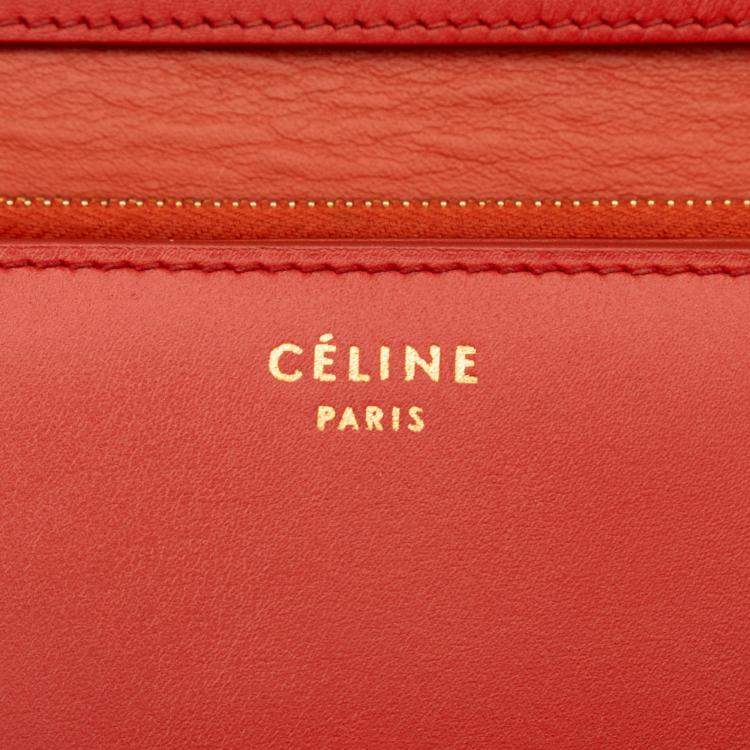 Pre Owned Celine Red Medium Calfskin Classic Box