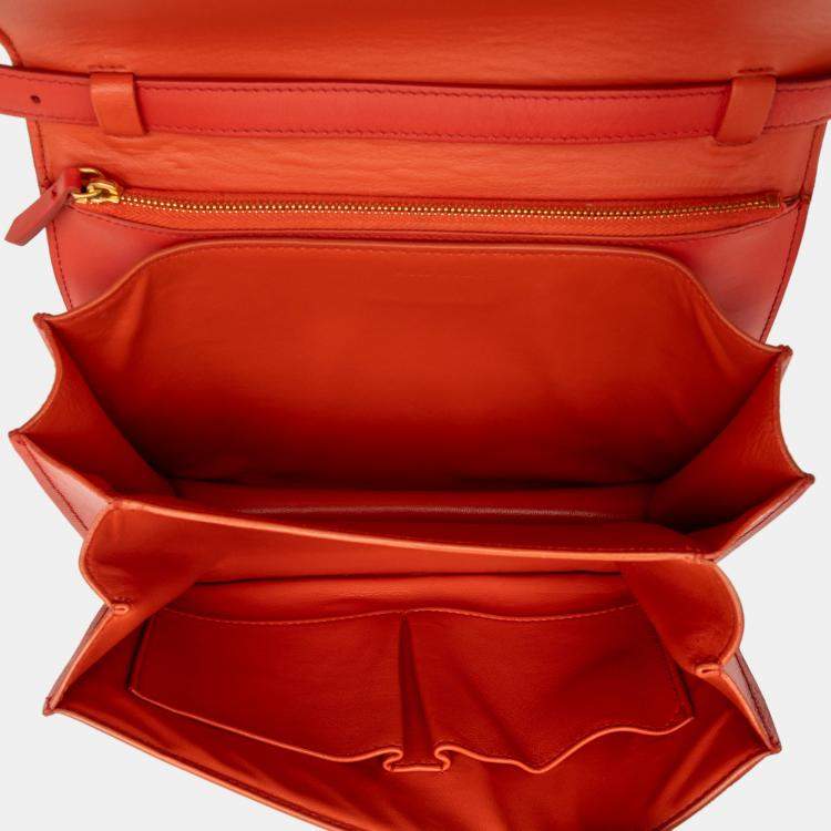 Pre Owned Celine Red Medium Calfskin Classic Box