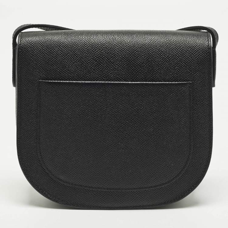 Pre Owned Celine Trotteur Small Black Leather Flap Shoulder Bag