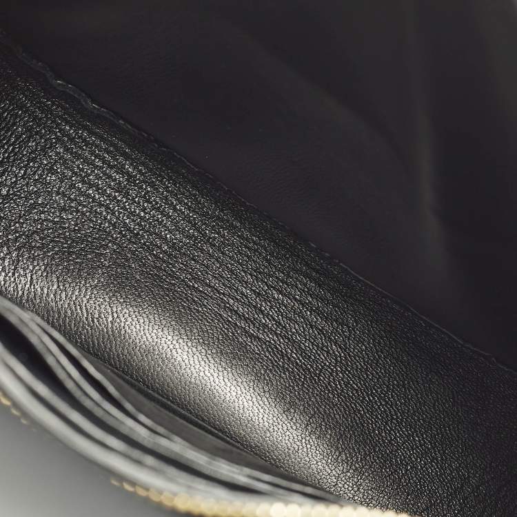 Pre Owned Celine Trotteur Small Black Leather Flap Shoulder Bag