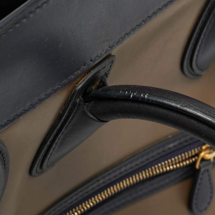 Pre Owned Celine Luggage Mini Tricolor Leather Tote