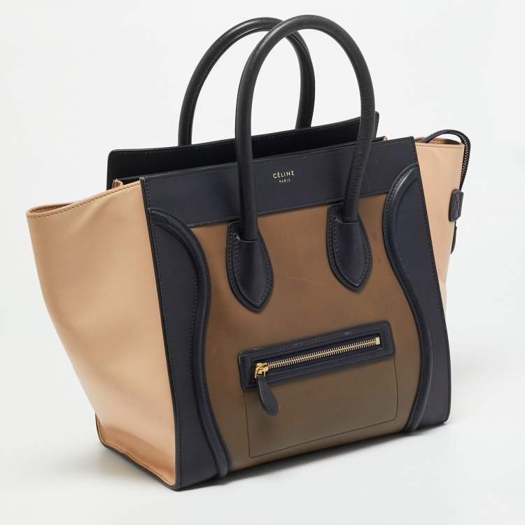 Pre Owned Celine Luggage Mini Tricolor Leather Tote