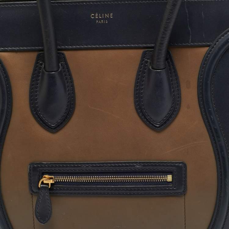 Pre Owned Celine Luggage Mini Tricolor Leather Tote