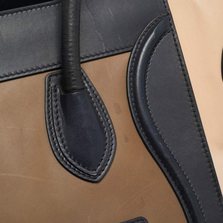 Pre Owned Celine Luggage Mini Tricolor Leather Tote