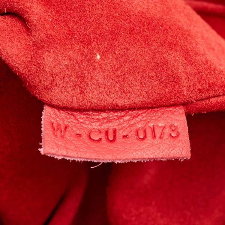 Pre Owned Celine Red Leather Medium Phantom Luggage Tote