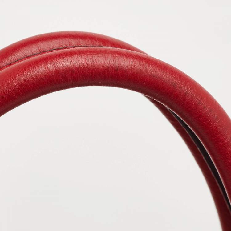 Pre Owned Celine Red Leather Medium Phantom Luggage Tote