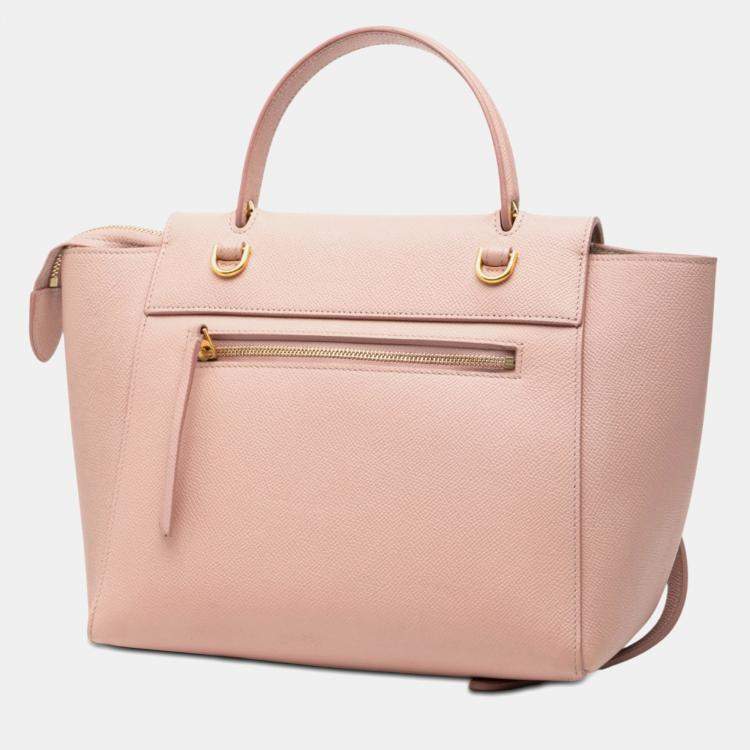 Pre Owned Celine Pink Micro Grained Calfskin Belt Bag