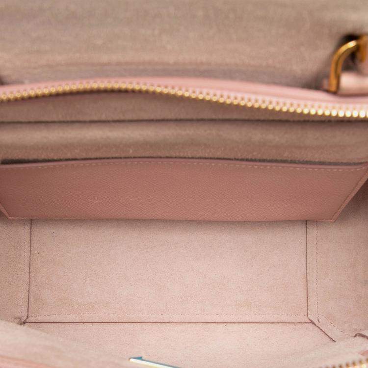 Pre Owned Celine Pink Micro Grained Calfskin Belt Bag