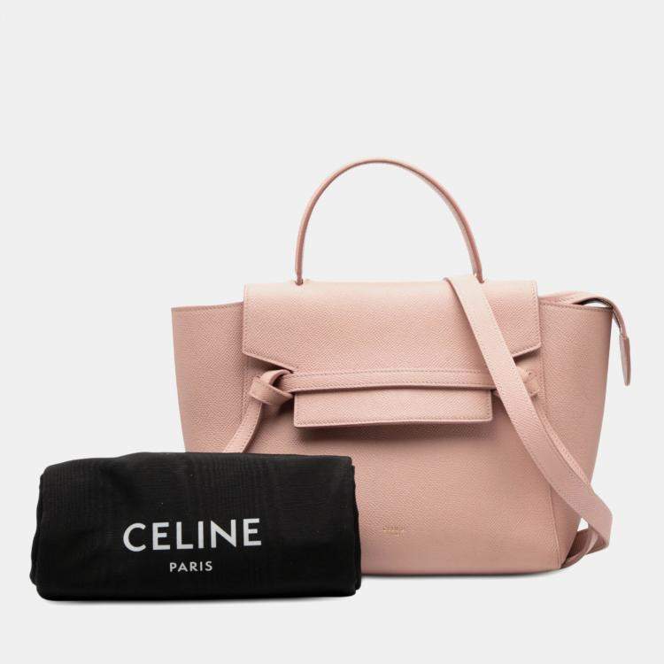 Pre Owned Celine Pink Micro Grained Calfskin Belt Bag