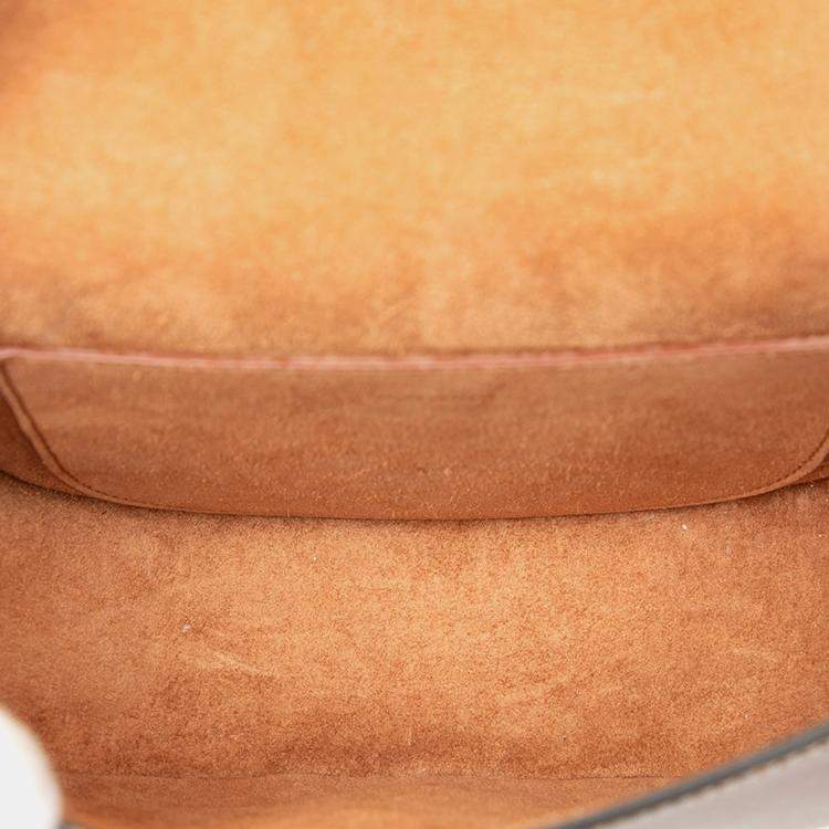 Pre Owned Celine Brown Medium Calfskin Cuir Triomphe Folco Crossbody