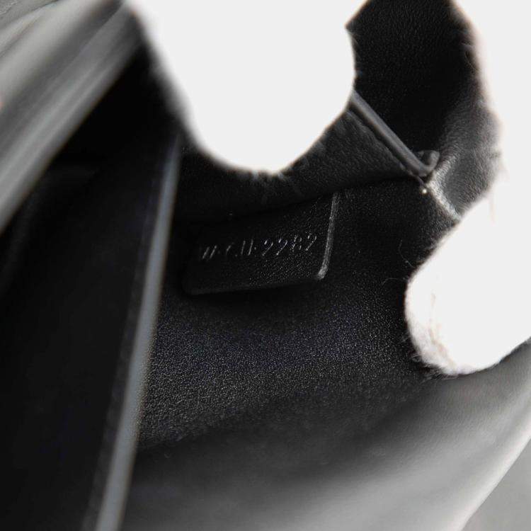 Pre Owned Celine Black Matelasse Goatskin Monochrome Chain Shoulder Bag