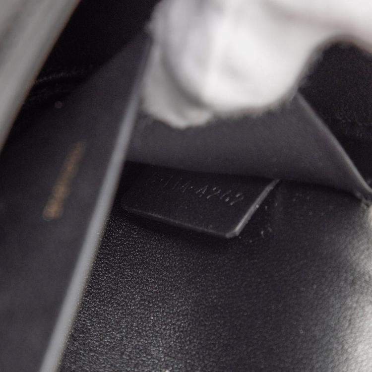 Pre Owned Celine Black Shiny Calfskin Claude Chain Shoulder Bag