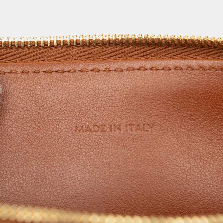 Pre Owned Celine Brown Smooth Calfskin Cuir Triomphe Clutch on Chain