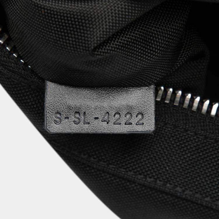 Pre Owned Celine Black Medium Nylon Logo Trekking Messenger Bag