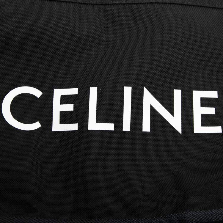 Pre Owned Celine Black Medium Nylon Logo Trekking Messenger Bag
