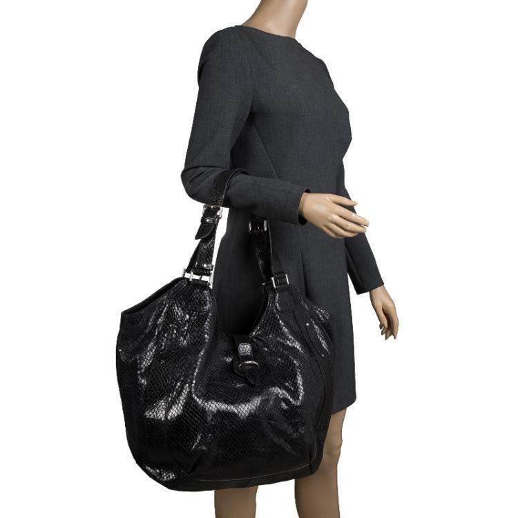 Pre Owned Celine Black Python Tote