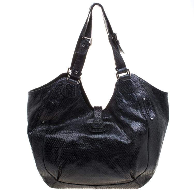 Pre Owned Celine Black Python Tote