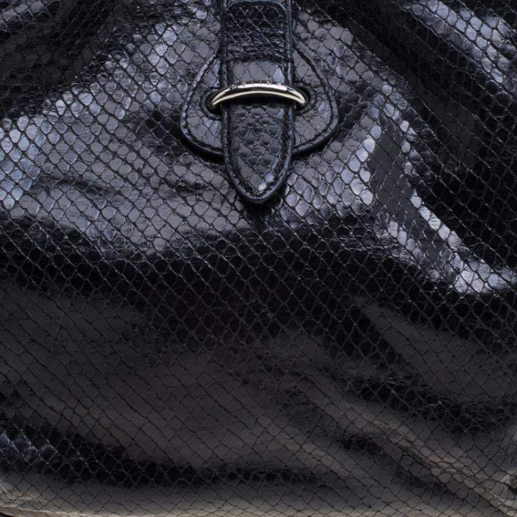 Pre Owned Celine Black Python Tote
