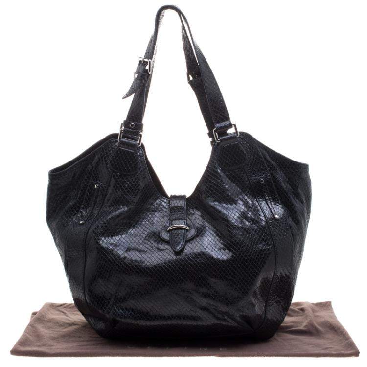 Pre Owned Celine Black Python Tote