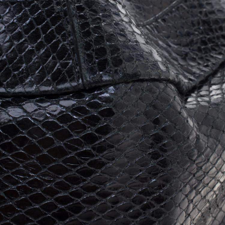 Pre Owned Celine Black Python Tote