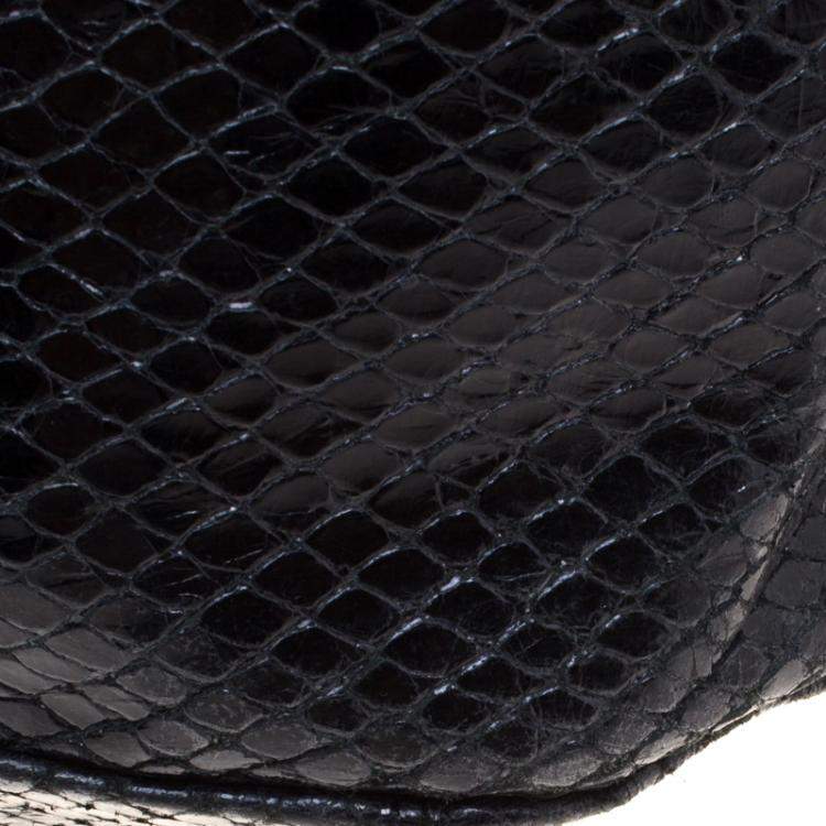 Pre Owned Celine Black Python Tote