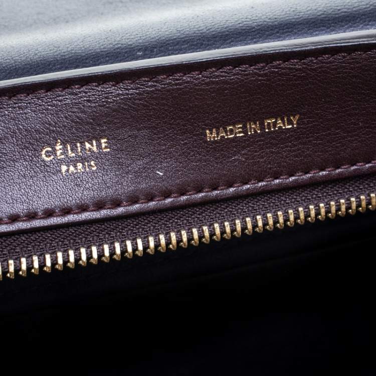 Pre Owned Celine Tri Color Leather and Suede Large Trapeze Bag