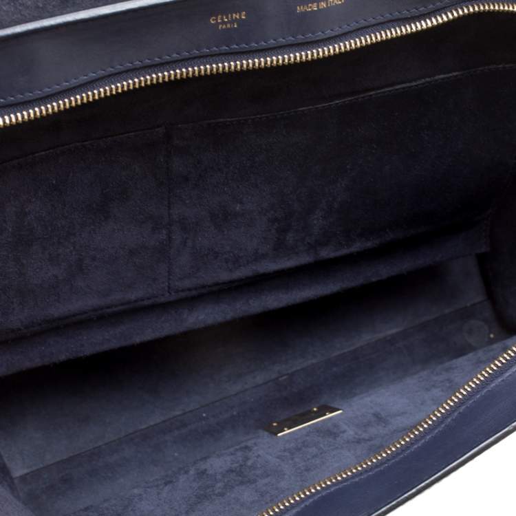 Pre Owned Celine Tricolor Leather and Suede Medium Trapeze Top Handle Bag