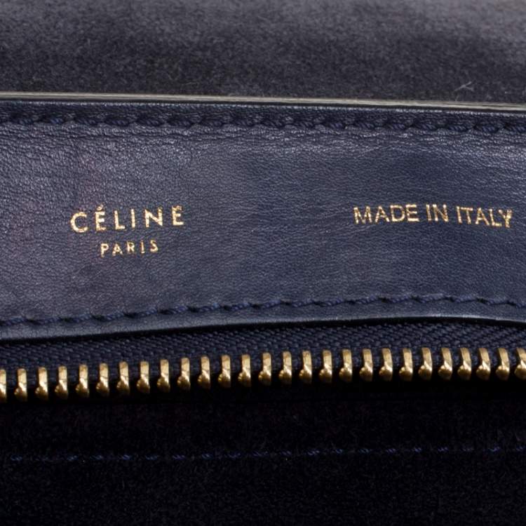 Pre Owned Celine Tricolor Leather and Suede Medium Trapeze Top Handle Bag